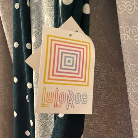 NWT Lularoe  Green like dark teal and White Polka Dot Joy.  Size XS - Picture 3 of 8